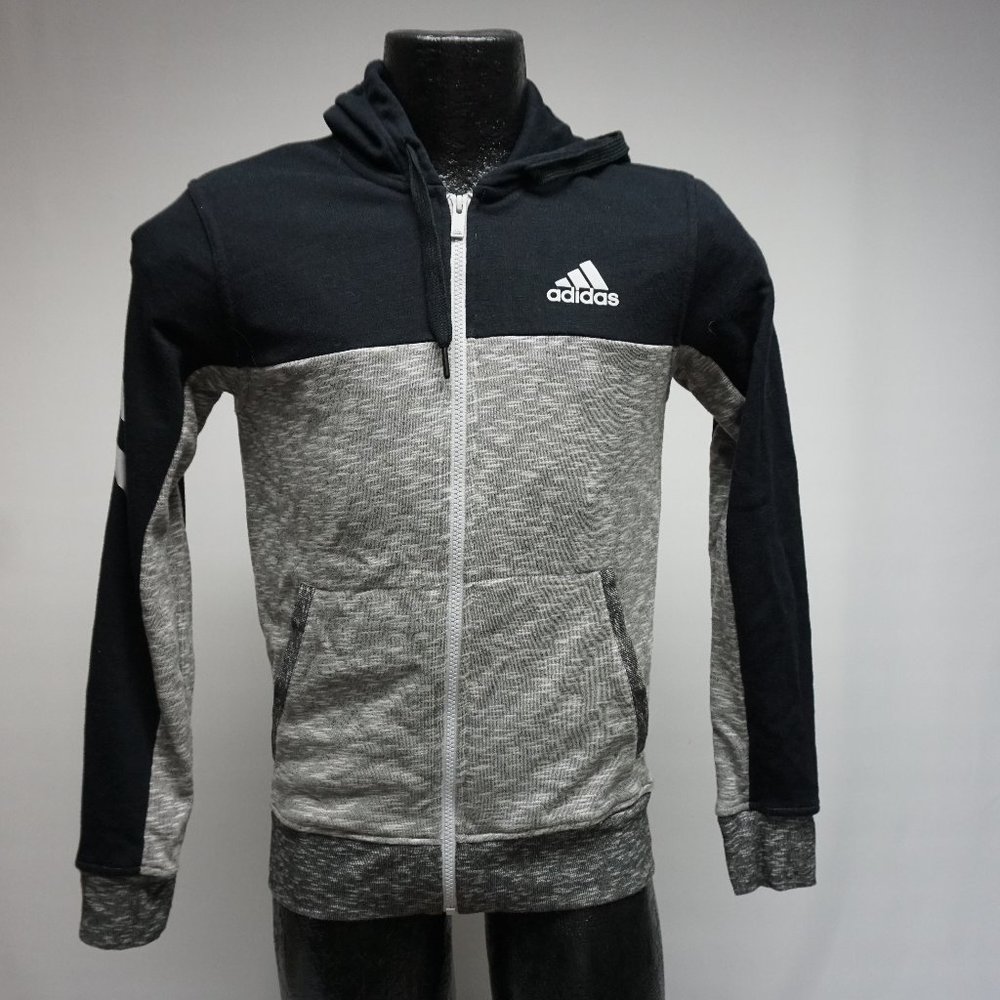 adidas Men' S Basketball Pick Up Full-Zip Shooter Basketball Hoodie Black / Grey